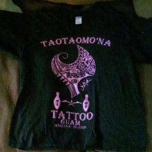 Taotaomo'na Tattoo GUAM Shirt - Black and Pink